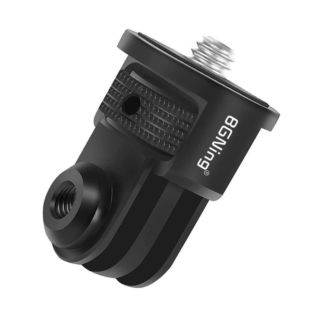 BGNing 1/4 Screw Adapter, Screw Thread Adapter, 360 Swivel 1/4" Screw to Tripod Mount Adapter for Action Cameras (Black)