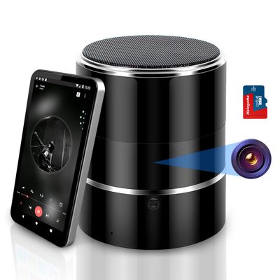 Hidden Camera with 32G SD Card, 1080P WiFi Spy Camera Hide in Bluetooth Speaker, Nanny Cam with 180 Rotating Lens and App Live Stream, Remote View, Motion Detection Notification, Self Video Recording