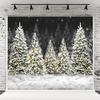 10x6.5ft Outdoor Christmas Tree Theme Photography Background Christmas Snow at Night Backdrop for Family Festival Decorations Photo Studio Props view 1