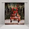 10x10ft Christmas Backdrops for Red Car Christmas Tree Glow Lights Snow Photography Background Xmas Party Wall Decoration Supplies Photo Booth view 1