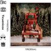 10x10ft Christmas Backdrops for Red Car Christmas Tree Glow Lights Snow Photography Background Xmas Party Wall Decoration Supplies Photo Booth view 3