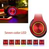 LFGKeng Wireless Bluetooth Headphones with Colorful LED Lights, Built-in Mic, Light Weight, Foldable, Wired HiFi Stereo Headphones for Classroom/Home Office/PC/Mobile Phone/Kids Adult (Red Black) view 2
