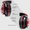 LFGKeng Wireless Bluetooth Headphones with Colorful LED Lights, Built-in Mic, Light Weight, Foldable, Wired HiFi Stereo Headphones for Classroom/Home Office/PC/Mobile Phone/Kids Adult (Red Black) view 4