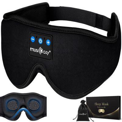 MUSICOZY Sleep Headphones Bluetooth 5.4 Headband Sleeping Eye Mask for Mom Women Men Wireless Music Earbuds Earphones for Side Sleepers Built-in HD Speakers Cool Gadgets Unique Gifts