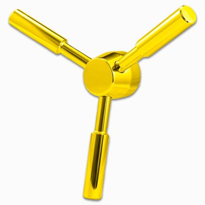 WAH LIN PARTS 3 Spoke Gun Safe Handle Replacement, Gold Finish Heavy-Duty Handle for Safe Box, Gun Safes, Vault Doors, Gun Safes,Fireproof safes and Vault Doors