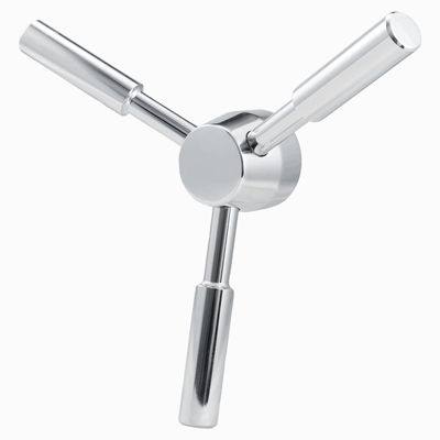 WAH LIN PARTS 3 Spoke Gun Safe Handle Replacement, Chrome Ziny Alloy Heavy Duty Handle for Safe Box, Gun Safes, Vault Doors, Fireproof safes and Vault Doors