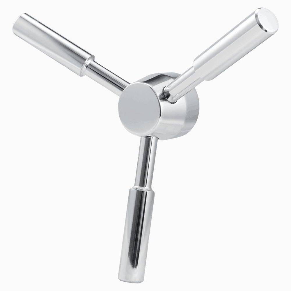 WAH LIN PARTS 3 Spoke Gun Safe Handle Replacement, Chrome Ziny Alloy Heavy Duty Handle for Safe Box, Gun Safes, Vault Doors, Fireproof safes and Vault Doors