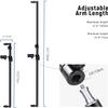 NEEWER Extendable Reflector Holder Arm, Photo Studio Telescopic 27.9 to 47.2 Boom Arm 360 Degree Swivel Reflector Bracket for Product and Portrait Photography, Ideal for Studio & Outdoor Photography view 2