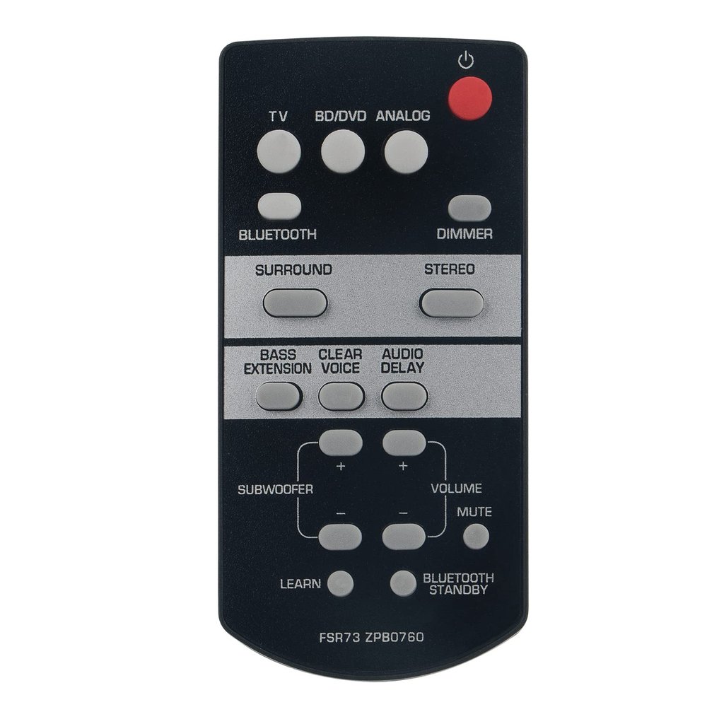 AIDITIYMI FSR73 ZP80760 Replacement Remote Compatible with Yamaha Front Surround System ATS-1050 YAS-105 & SRT-700 TV Speaker Base