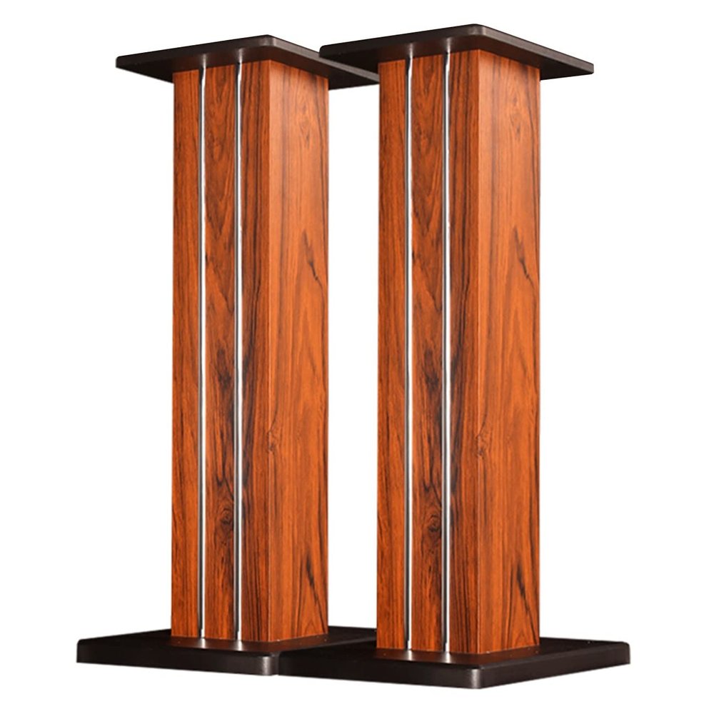 Audio Stand Bookshelf Speaker Shelf Living Room Audio Stand Floor Surround Sound Stand Sturdy Wooden Studio Speaker Stand Desktop Audio Rack (Color : Brown, Size : 23 * 30 * 60cm)