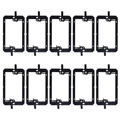 sandman.com Low Voltage Mounting Bracket (1 Gang, 10 Pack) for Single Gang Wall Plates, Telephone Wires, Network Cables, HDMI, Coaxial, Speaker Cables. (Black)
