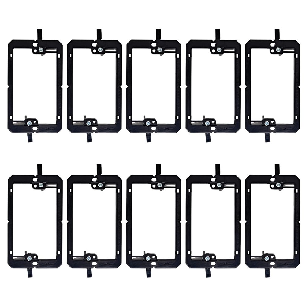 sandman.com Low Voltage Mounting Bracket (1 Gang, 10 Pack) for Single Gang Wall Plates, Telephone Wires, Network Cables, HDMI, Coaxial, Speaker Cables. (Black)