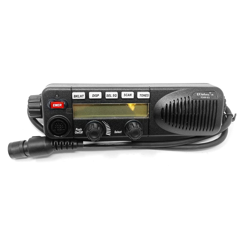 EF Johnson 5300 ES Series Mobile Radio Remote Control Head for 700/800 MHz UHF VHF in-Vehicle Communication Systems, Backlit LCD 023-5500-835 Made in USA, Black
