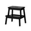 DASHADAO Wood Step Stool Two-Step Ladder Simple Foot Kitchen, High 50cm, 3 Colors Step Stools (Color : Black) view 2
