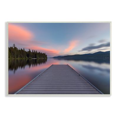 Stupell Industries Serene Lake Dock Quiet Pink Sunrise Reflection, Design by Jeff Poe Photography