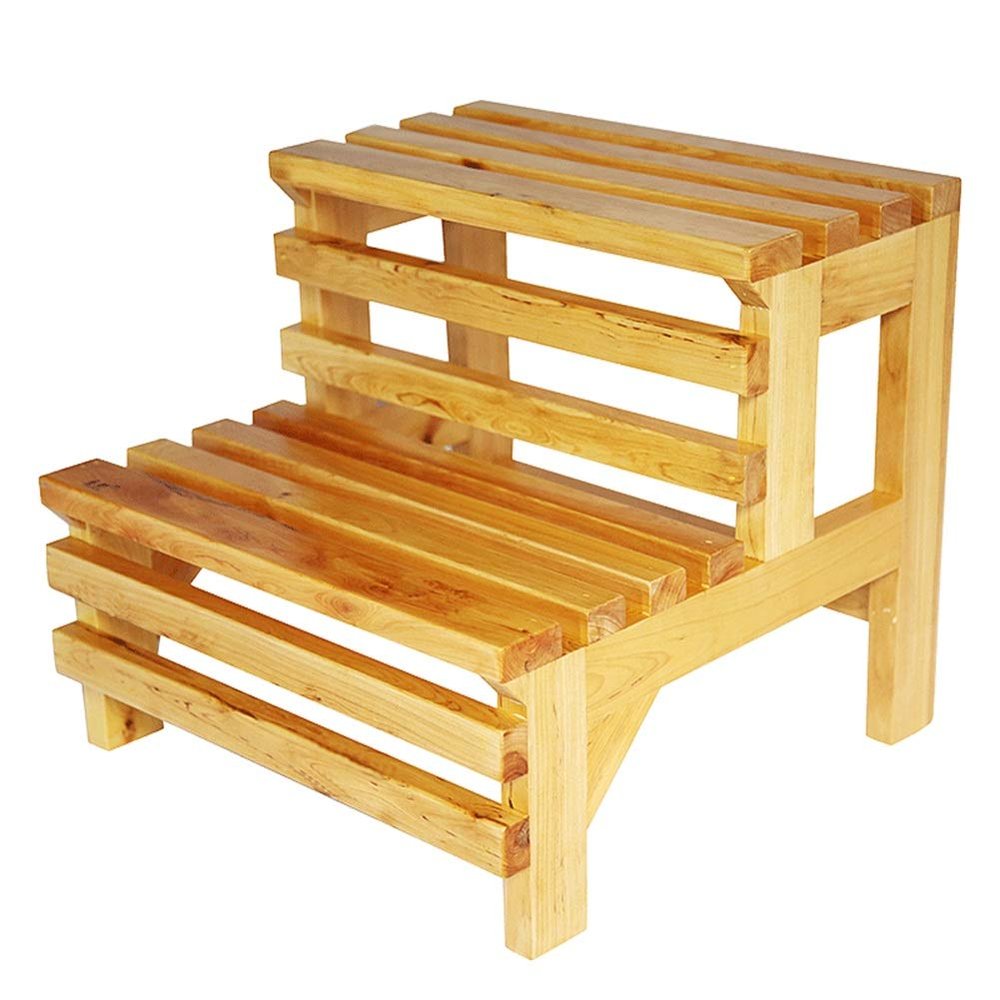 DASHADAO Ladder Stool Solid Wood Moisture Proof Durable No Need to Install Change The Shoe Bench, 2-Step Ladder (Size : 39x42x38cm)