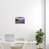 'Serene Lake Dock Quiet Pink Sunrise Reflection'| Wall Plaque Art view 2