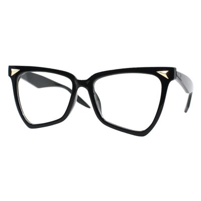PASTL Blue Light Filtering Lens Glasses Geometric Irregular Square Frame UV Black