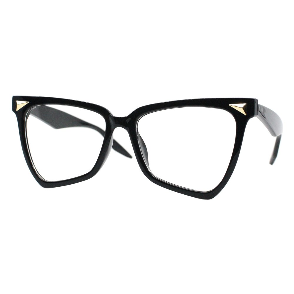 PASTL Blue Light Filtering Lens Glasses Geometric Irregular Square Frame UV Black