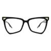 PASTL Blue Light Filtering Lens Glasses Geometric Irregular Square Frame UV Black view 2