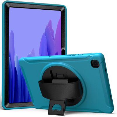 QANXGOG Case for Samsung Galaxy Tab A7 Tablet Case 10.4 Inch 2020(SM-T500/T505/T507), Shockproof Cover with S-Pen Holder + 360 Swivel Kickstand + Hand Strap,Blue