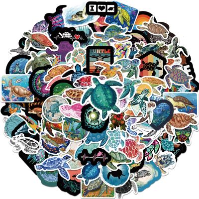 100 PCS Sea Turtle Stickers| Vinyl Waterproof Stickers for Laptop,Bicycle, Luggage,Phone,Skateboard,Hydro Flask,Water Bottles