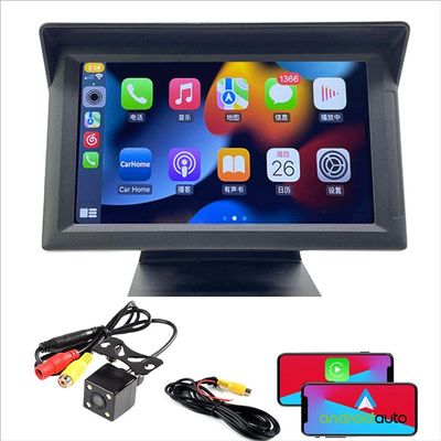 Car Screen Smart Display Stereo for 12V 24V Truck Van 7'' IPS Touch Screen Wireless Carplay Android Auto Bluetooth 5.0 Hands Free Mirror Link for Android/iOS with Camera