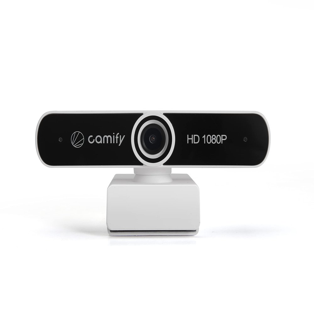 Camify C920 HD Webcam, Full HD 1080P/30fps Video Calling, Clear Stereo Audio, Auto Light Correction, Built-in Mic, Compatible with Microsoft, Microsoft Teams, Mac OS, Zoom, Skype, Google Chrome