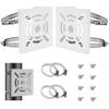 PreZiouz 2 Pack Universal Vertical Pole Mount Adapter with 4 Hoops and 8 Screws, Wall Mounting Hoop Bracket for CCTV Security Camera PTZ Dome Outdoor Installation (White) view 1
