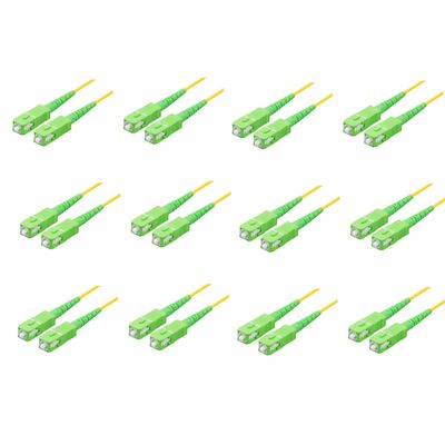 SpeedyFiberTX 12-Pack 50 Feet SC/A to SC/A 3.0mm Simplex Yellow Riser OFNR Fiber Patch Cable, Premium SC Connector ( 0.15dB), Corning SMF-28 Singlemode 9/125um Ultra Fiber, OS1/OS2 Compatible