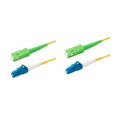 SpeedyFiberTX 2-Pack 35 Meter SC/APC to LC/UPC 3.0mm Simplex Yellow Riser OFNR Fiber Patch Cable, Corning SMF-28 Singlemode 9/125um OS1/OS2 Compatible Ultra Optical Fiber