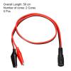 MECCANIXITY DC Power Extension Cable DC 5.5 x 2.1mm Female Plug to Alligator Clip Cord Connector for LED Strip CCTV, Black Red Pack of 5 view 2