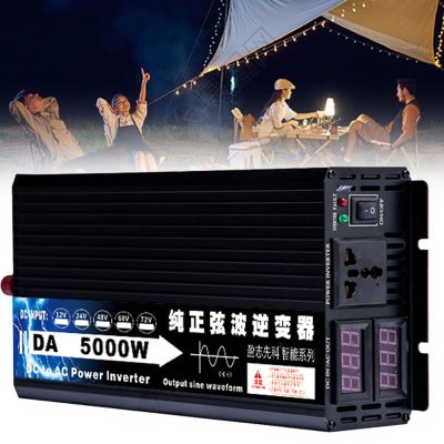 BEZAX Pure Sine Wave Inverter 3000W 4000W 5000W Power Voltage Converter DC 12V/24V/48V/60V/72V to AC 110V 220V Transformer with Socket & LCD Display for Truck/RV Power Converter Car,5000W-72Vto220V