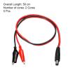 MECCANIXITY DC Power Extension Cable DC 5.5 x 2.1mm Male Plug to Alligator Clip Cord Connector for LED Strip CCTV, Black Red Pack of 5 view 2