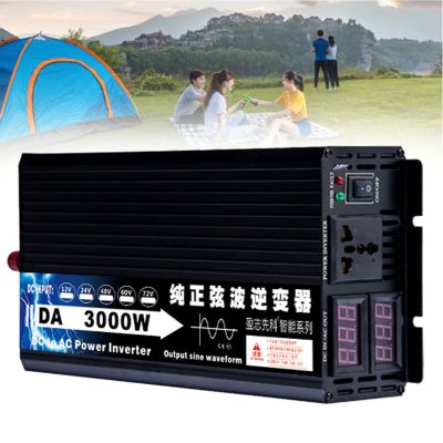 BEZAX Pure Sine Wave Inverter 3000W 4000W 5000W Power Voltage Converter DC 12V/24V/48V/60V/72V to AC 110V 220V Transformer with Socket & LCD Display for Truck/RV Power Converter Car,3000W-60Vto110V