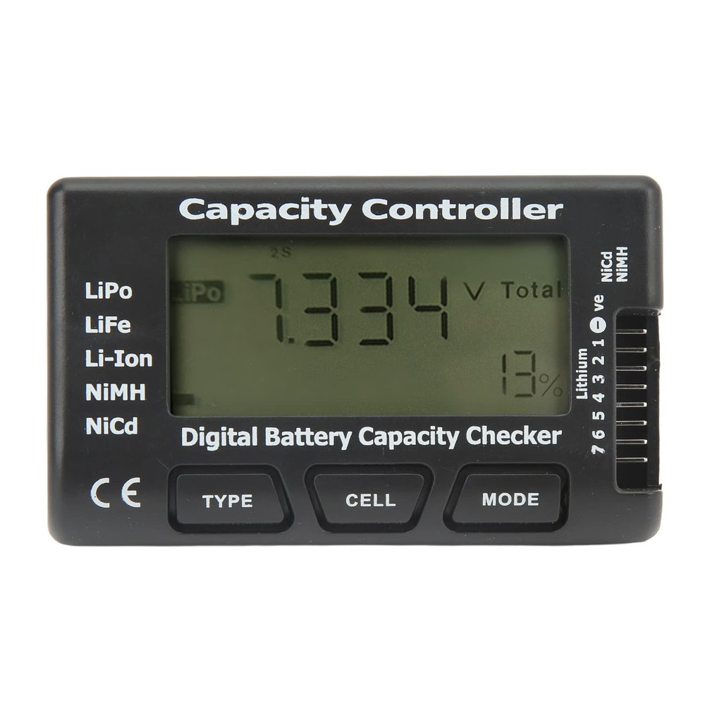 Digital Battery Capacity Checker, Smart Testing Battery Capacity Controller with LCD, Protable Voltage Tester Battery Testers for Li Ion NiCd NiMH