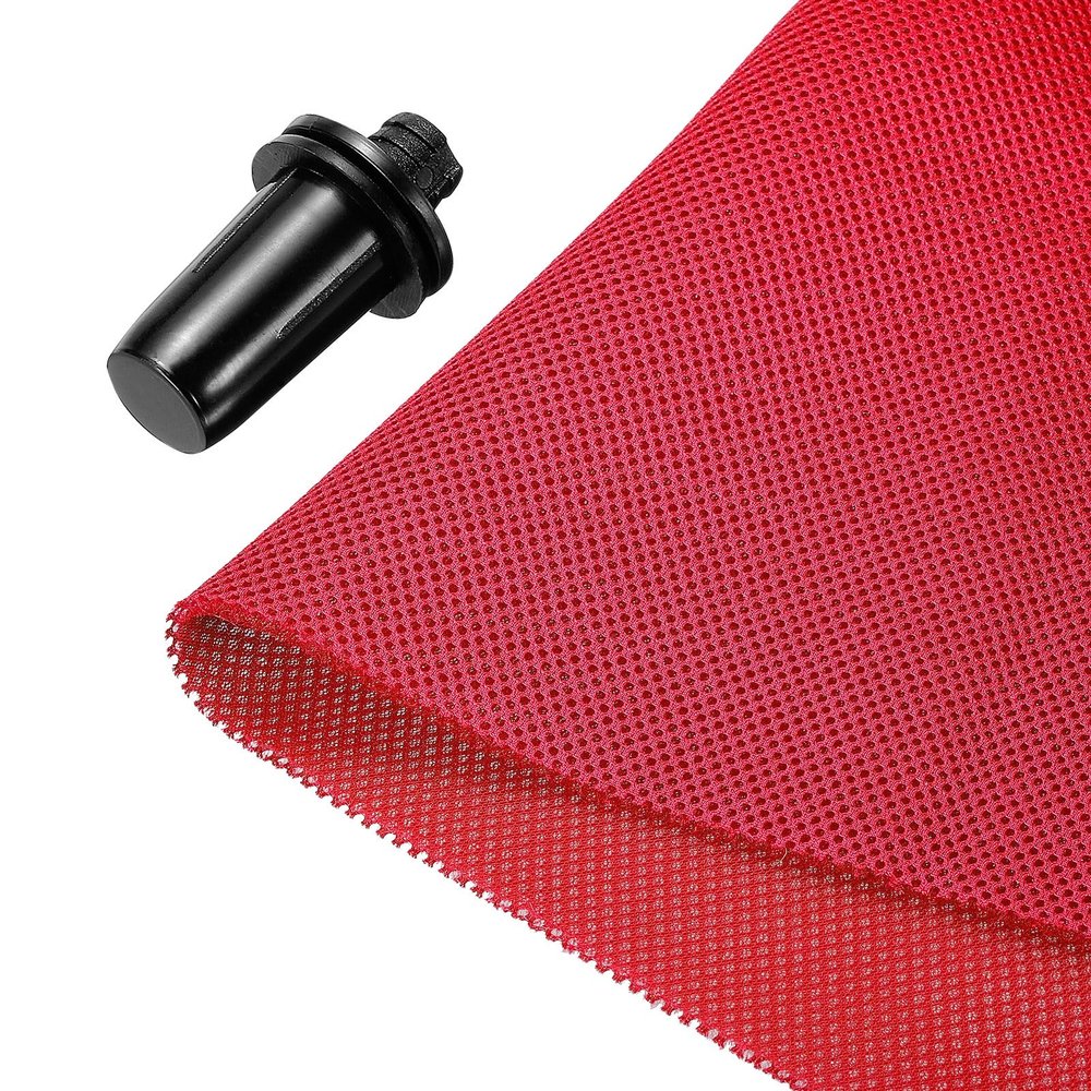 MECCANIXITY Speaker Grill Cloth 20 x 63 Inch Stereo Mesh Fabric Protective Dustproof Cloth with Speaker Grill Guides Peg for Home Speaker Repair Red