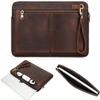 CataPurus Top Grain Leather 14.2" Laptop Case Bag, Zip Pockets Design, Compatible with MacBook Air 13" M2 A2681 M1 A2337 A2179 A1932/Pro 13" M2 M1 A2338 A2251 A2289 A2159 A1989 A1706, Coffee 14.2 Inch view 1