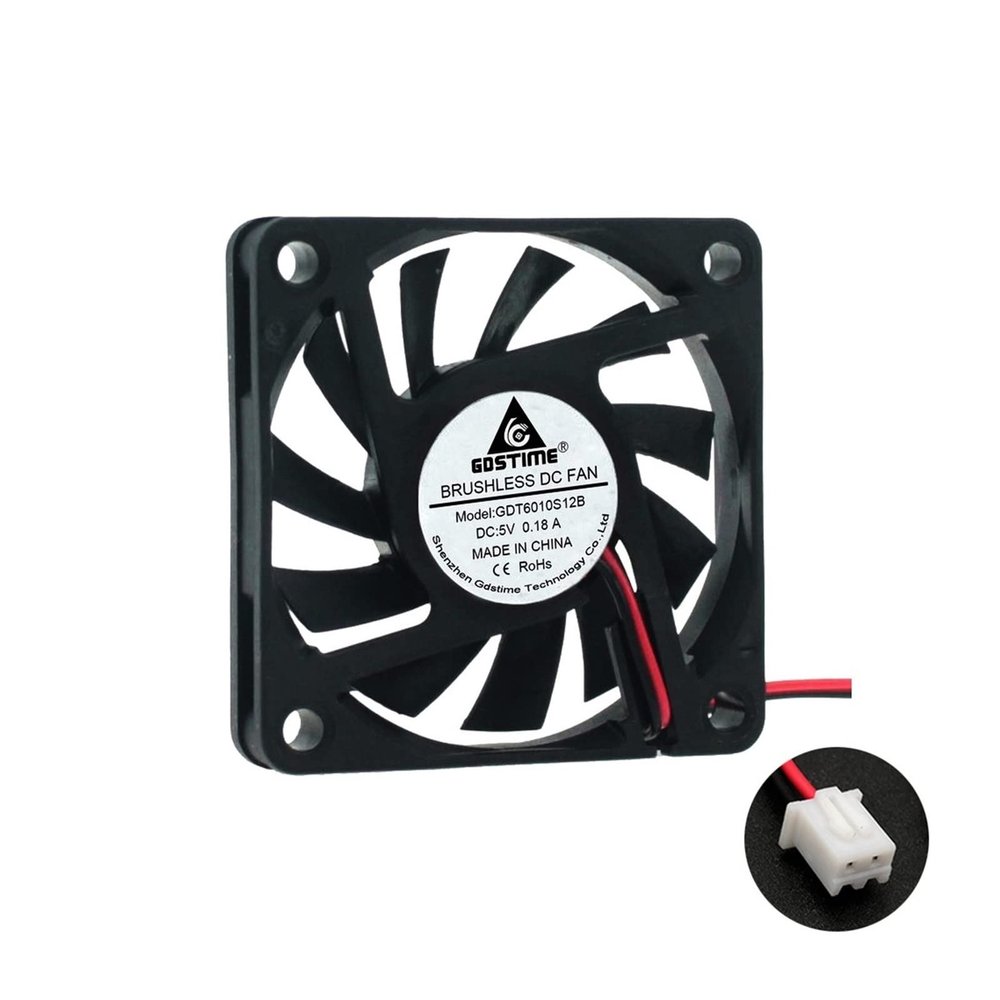 6010 Brushless Fan DC 5V 12V 24V 60X60X10mm Computer PC CPU Case Cooling Fan 6cm 60mm USB 2PIN 3PIN Cooler Fans (Color : 5V-XH2.54-2Pin)