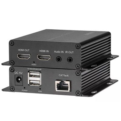 Wekuant HDMI Over Cat5e Ethernet Converters with KVM 3.5mm Audio IR,HDMI Over RJ45 Extenders Up to 656FT(200m) by Network Cable Cat5e Cat6 Cat7, Full HD 1080P -A Pair
