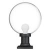 KASTLITE 12" Globe Pier Mount Outdoor Lighting with LED Lamp | UV & Waterproof Pillar & Column Lights | Deck Driveway Yard Patio & Garden Fixture | Made in USA | Clear Cover, Black Decorated Base view 1