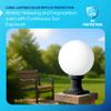 KASTLITE 10" Globe Pier Mount Outdoor Lighting with LED Lamp | UV & Waterproof Pillar & Column Lights | Deck Driveway Yard Patio & Garden Fixture | Made in USA | Prismatic Cover, Black Decorated Base view 4