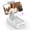 JTEMAN Portable Phone Stand with Speaker Bluetooth Wireless,Gifts for Men Women,Birthday for Women,Kitchen Gadgets for Men,Phone Holder for Desk - White view 1