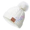 Bluetooth Beanie Hat Women with Headphones Sport Wireless Music Hat with Pompon Stereo Headphones Built-in Microphone Bluetooth Beanie for Women Girls Outdoor Running White view 1