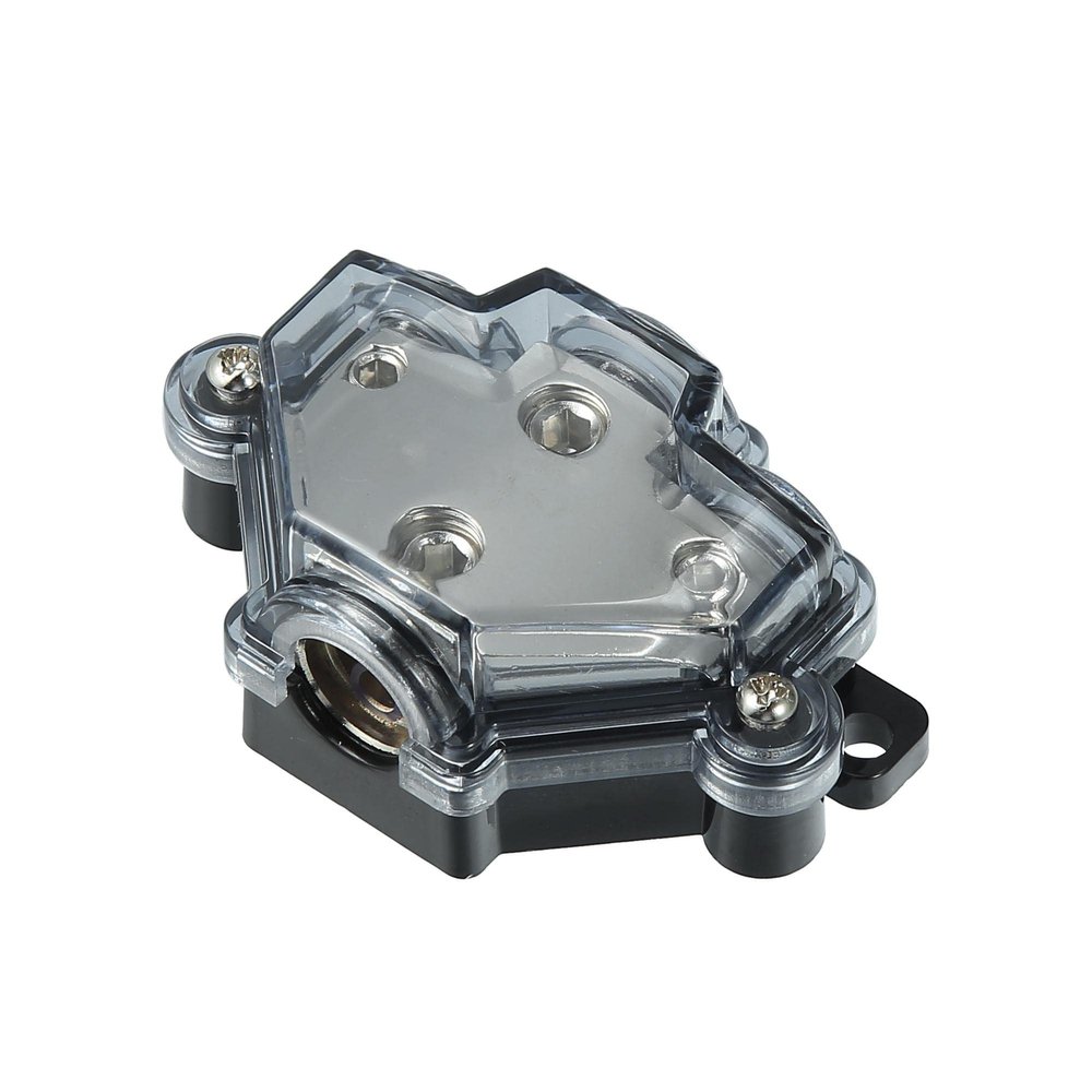 X AUTOHAUX 4 Gauge in 8 Gauge Out 3 Way Stereo AMP Power Ground Distribution Block for Car Audio Splitter Silver Tone