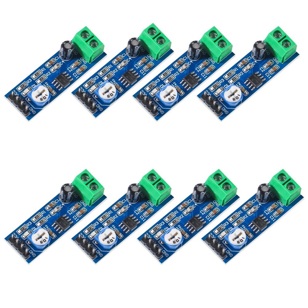Diitao 8PCS LM386 200 Times gain Audio Power Amplifier Module 5V-12V Input Mono Power Amplifier for Arduino