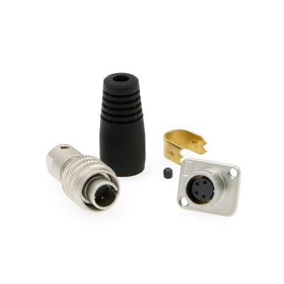 Alvins MXR-8P-4P 4 Pin Hirose Connector Circular Male Plug+ Female Socket for Sony RCP| MSU(4 Pin, Black)