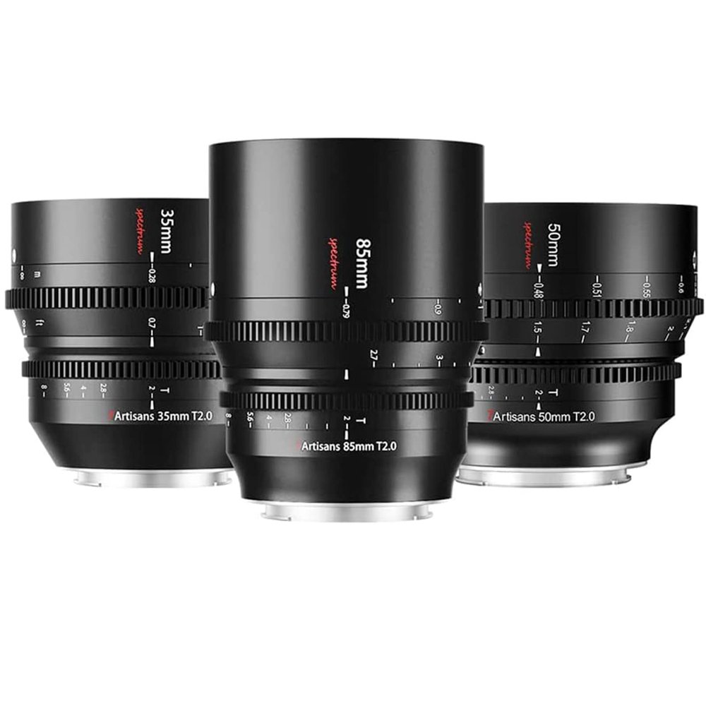 7artisans 85mm 50mm 35mm T2.0 Cine Lens Kit for L Mount,Full Frame Large Aperture Camera Lens,Compatible for Sigma FP, Panasonic S1 S1H S5, Leica SL SL2