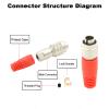 Alvins Hirose 6 Pin Connector Male Plug+ Female Socket for Sony RCP-1500 Studio Cameras(6 Pin, Red) view 2