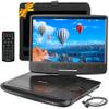 MEGATEK 12.5" Portable DVD Player with 10.5" Screen & Headphones, Car DVD Player for Kids with Headrest Mount, 6-Hour Battery, Supports CD/DVD/USB/SD Card, Remote - Black view 1